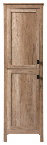 20" Wide Bathroom Linen Storage Freestanding Cabinet, Natural Oak