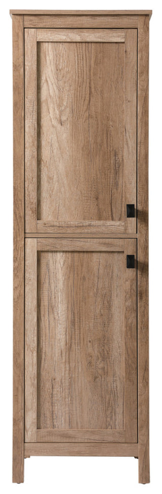 20" Wide Bathroom Linen Storage Freestanding Cabinet, Natural Oak