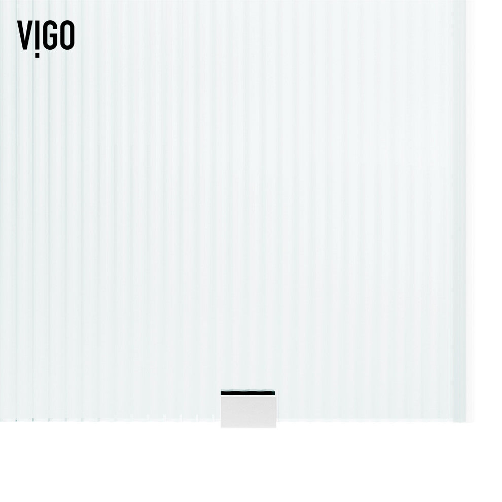 VIGO Elan 56" to 60" W x 74" H Frameless Sliding Shower Door, Chrome, Right, Fluted Glass