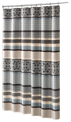 Madison Park Princeton Jacquard Shower Curtain, Blue