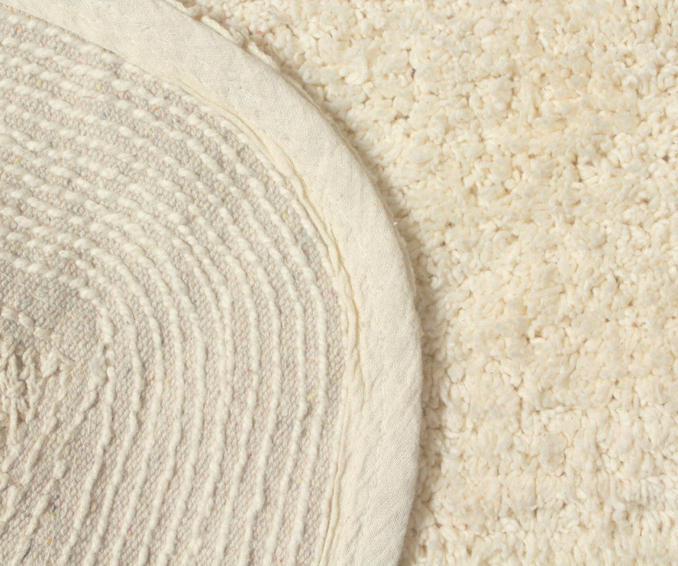 Radiant Collection Bath Rug Set, Machine Wash, 21"x54" Runner, Ivory