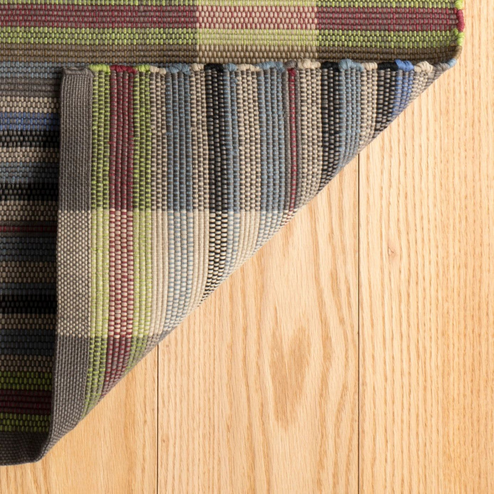 Dash & Albert Swedish Rag Handwoven Indoor/Outdoor Rug, Blue, Runner-2'6" x 8'