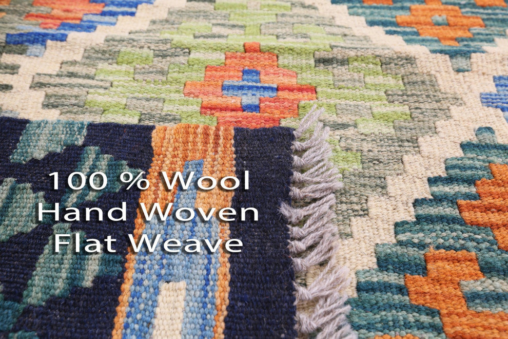Flat Weave Kilim Reversible Wool On Wool Rug 4' 1" X 6' 0" Q9492