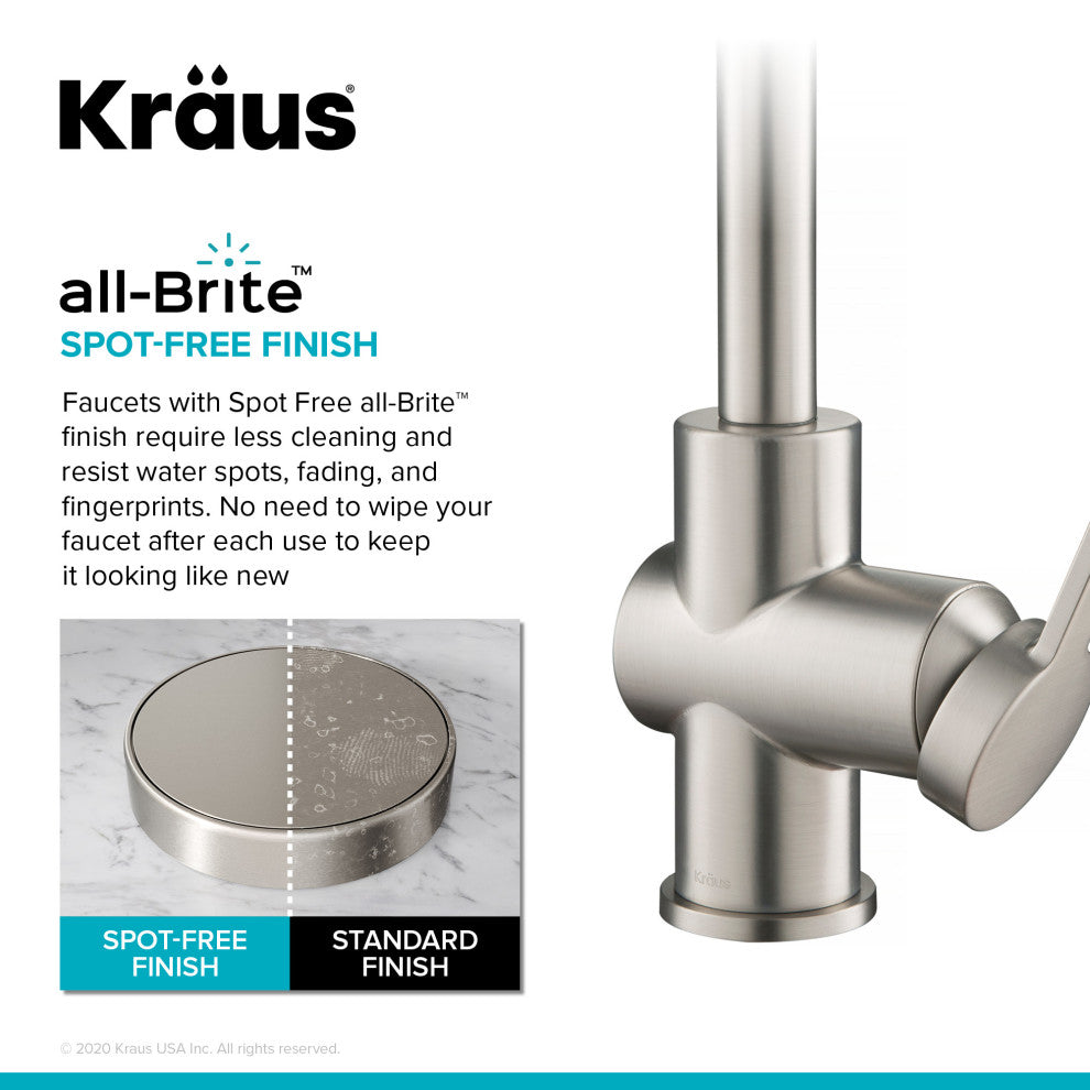 Britt Commercial Style 3-Function Pull-Down 1-Handle 1-Hole Kitchen Faucet, Spot-Free Stainless Steel (Model Kpf-1691sfs)