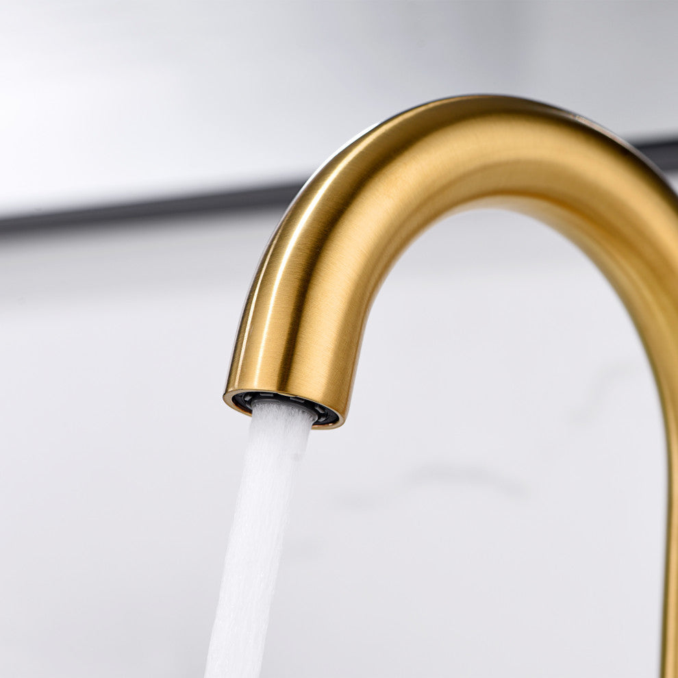 Luxier MSC11-T Single-Handle Bathroom Faucet With Drain, Brushed Gold