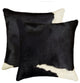 18"x18" Torino Kobe Cowhide Pillows, Set of 2, Black and White