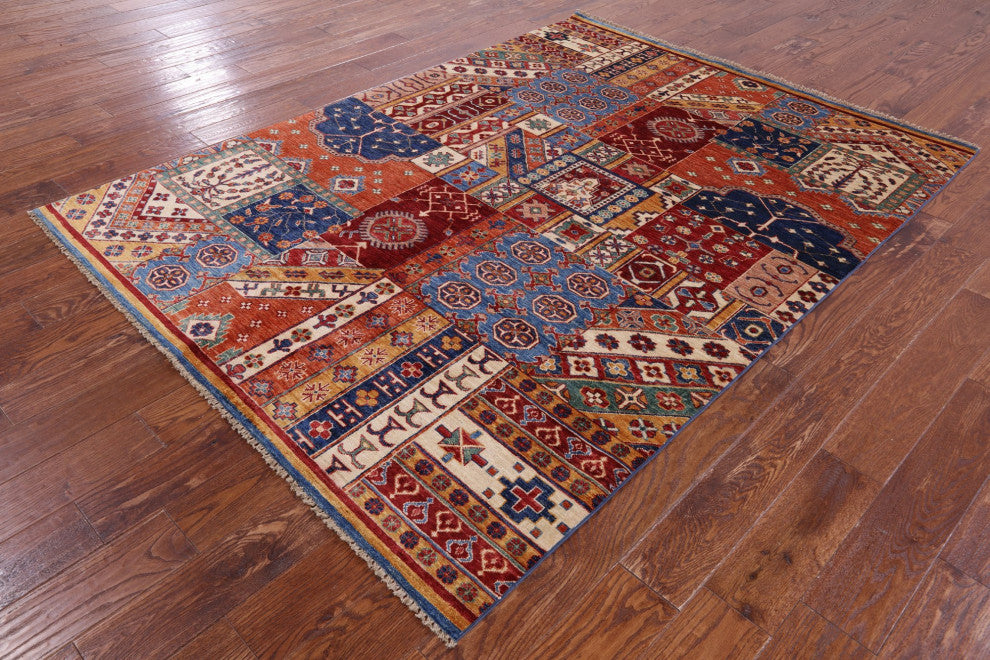 5' 6" X 7' 6" Handmade Super Kazak Rug Q11079