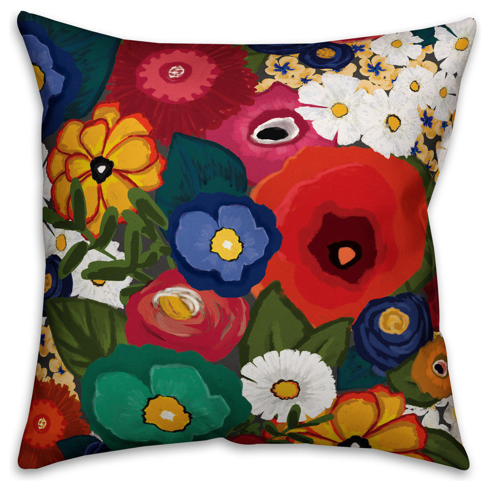 Modern Summer Garden 18"x18" Outdoor Throw Pillow