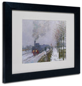 'Train In the Snow' Matted Framed Canvas Art by Claude Monet