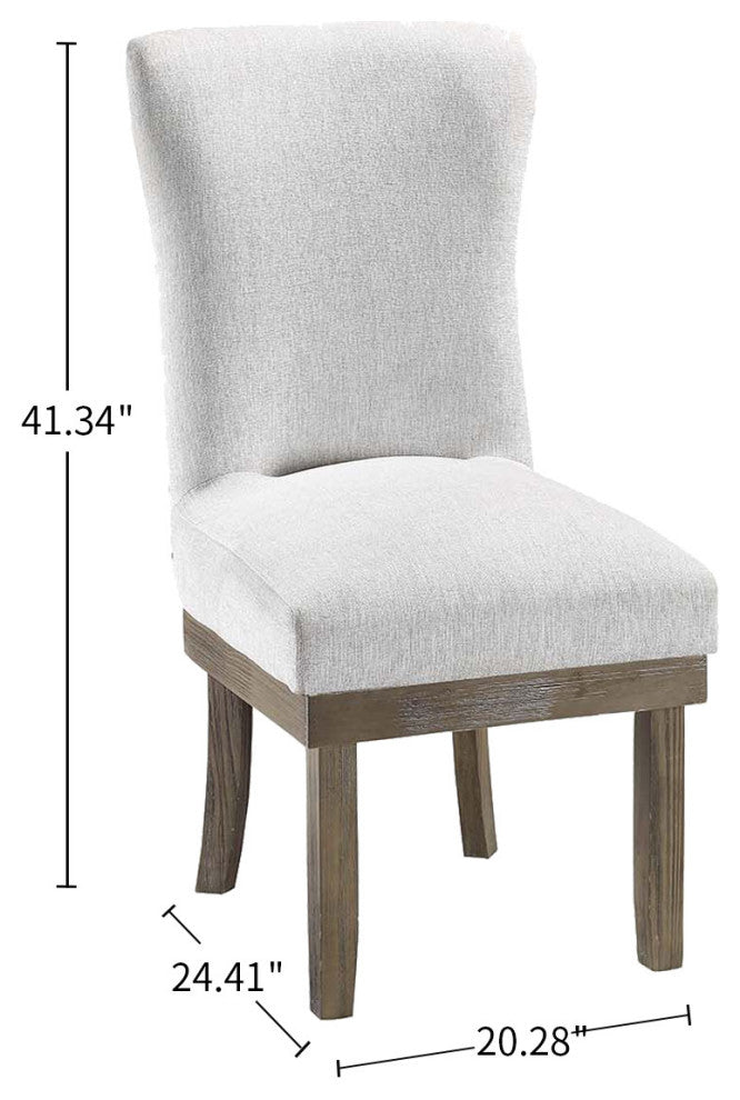 Set of 2 Linen Side Chair, Gray