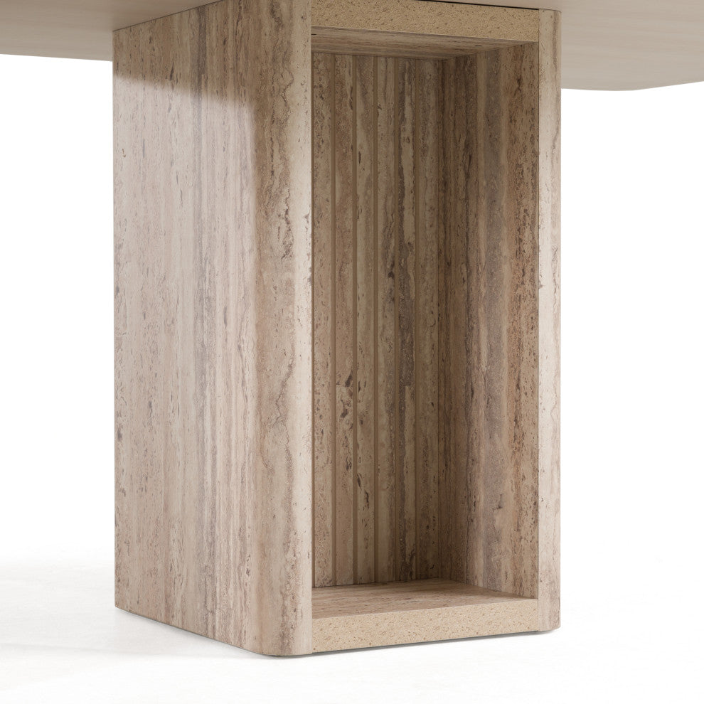 Nova Domus Roma Modern Faux Travertine Rectangular Dining Table