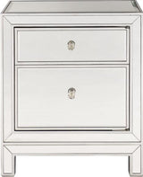 Antique Silver Wood Nightstand