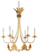 6-Light Distressed Gold 30"D Sweet Olive Chandelier