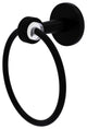 Clearview Towel Ring with Groovy Accents, Matte Black