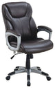 Office Chair with Adjustable Height and Casters, Brown and Silver