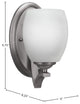 Zilo Wall Sconce, Graphite, 5" White Linen Glass
