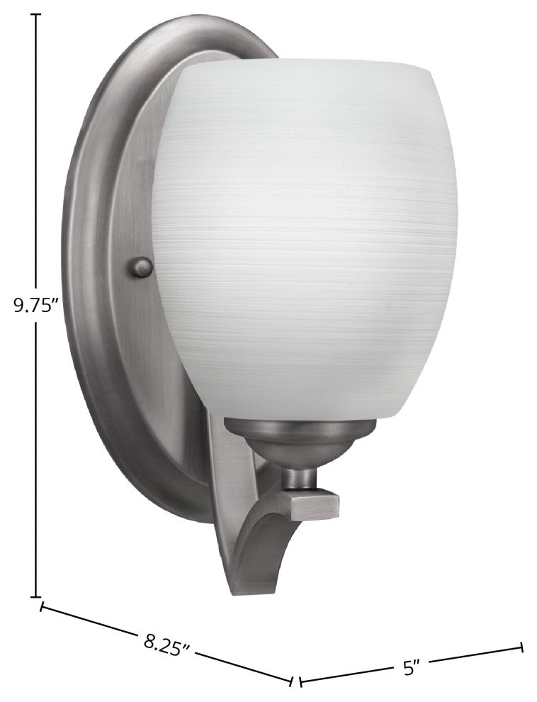 Zilo Wall Sconce, Graphite, 5" White Linen Glass