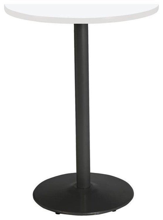 KFI Mode 30" Round Top Breakroom Table White Round Black Base Bistro Height
