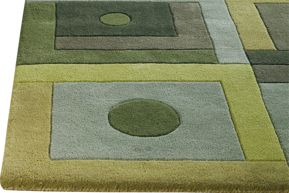 Hand Tufted Green Wool Area Rug