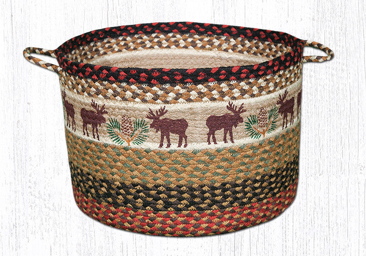 Moose/Pinecone Printed Utility Basket 17"x11"