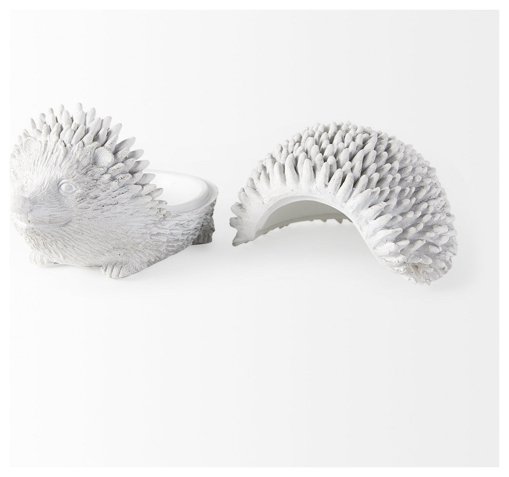 White Resin Hedgehog Storage Box
