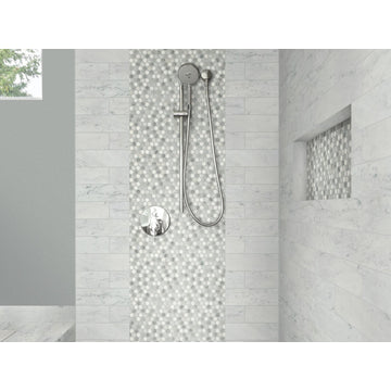 Shaw CS29Z Chateau Penny Round Mosaic - 11-5/16" x 12" Circle - Bianco Carrara