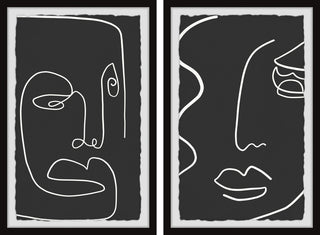Dramatic Reactions Diptych, Set of 2, 20x30 Panels