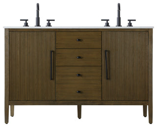 Home Living 54" Double Bathroom Vanity, Hazel Oak