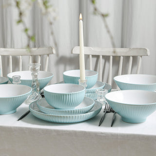 Christian Siriano Lustra Stoneware 32 Piece Dinnerware Set, Teal