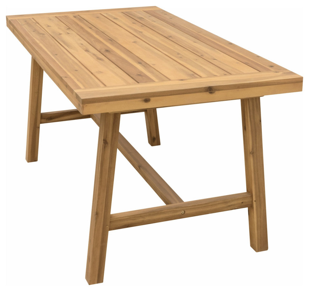 Natural Wood Dining Table With Leg Support