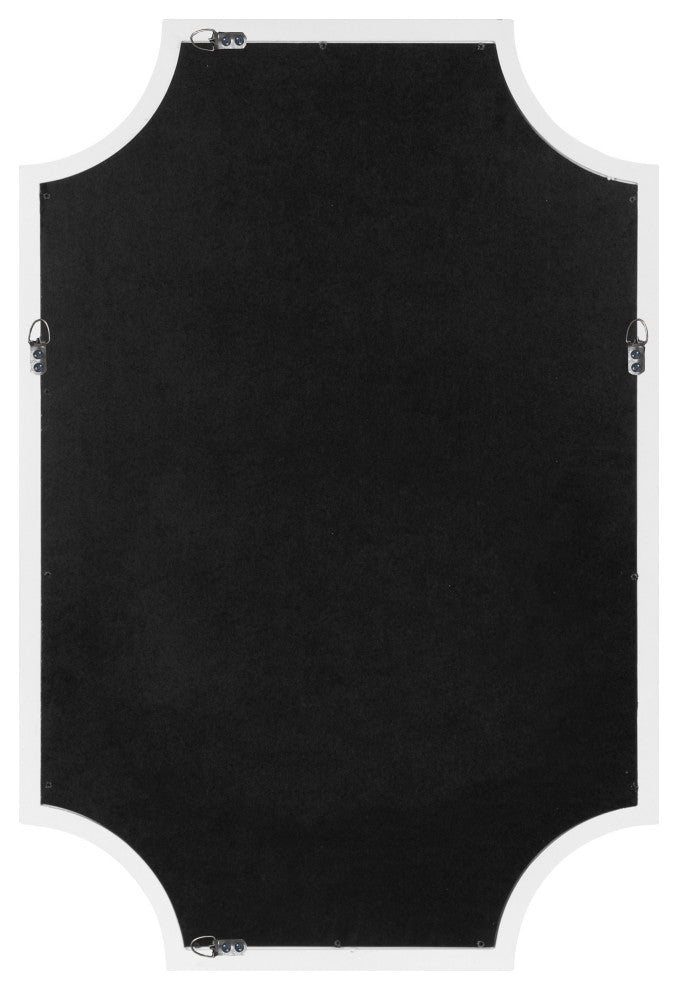 Hogan Framed Scallop Wall Mirror, White, 20x30