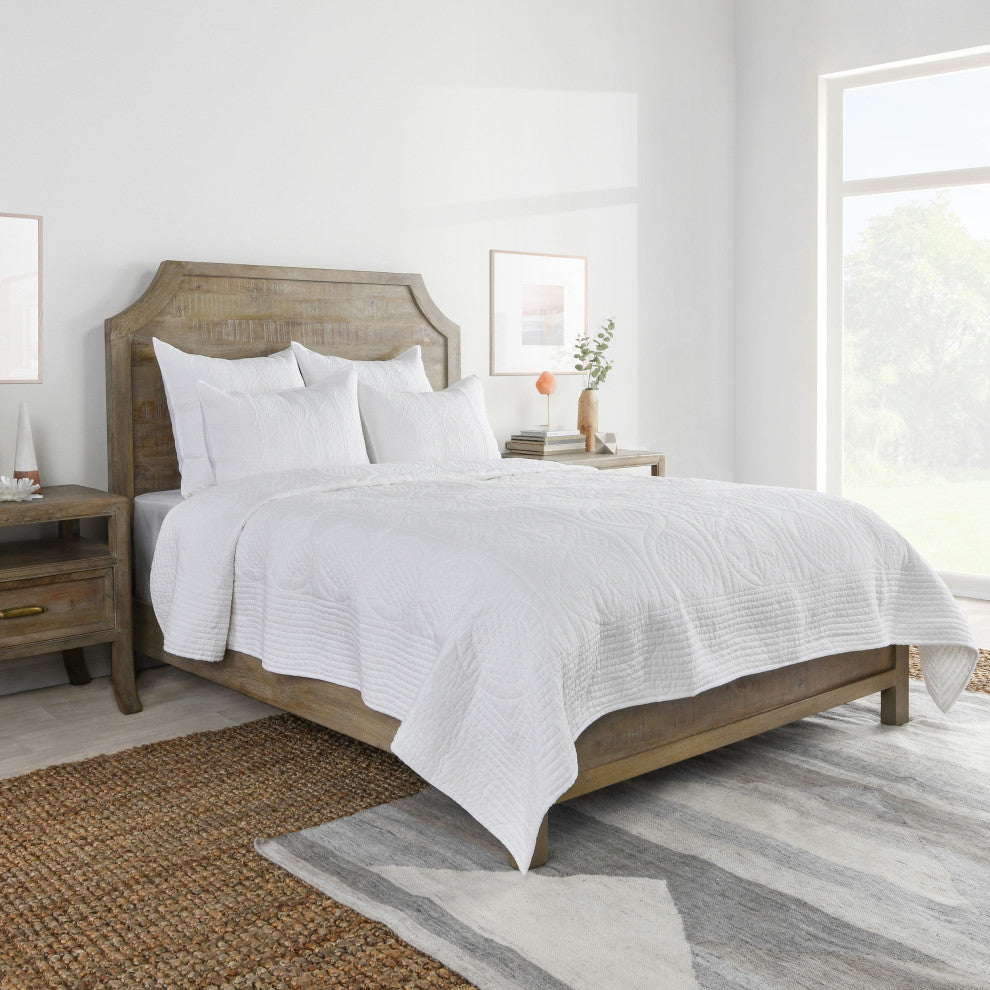 Anessa Linen Blend Quilt by Kosas Home, White, King