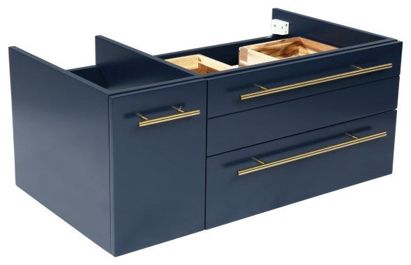 Fresca Lucera 36" Royal Blue Wall Mount Bathroom Cabinet, Right