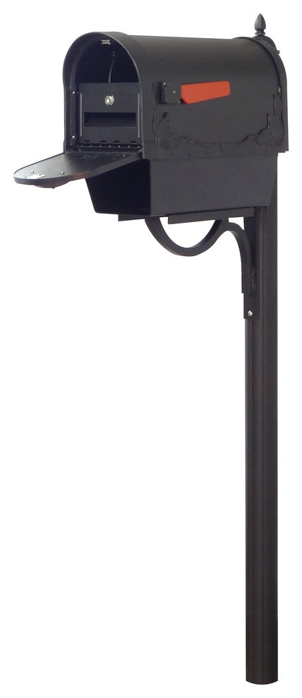 Floral Mailbox With Newspaper Tube, Locking Insert & Richland Mailbox Post