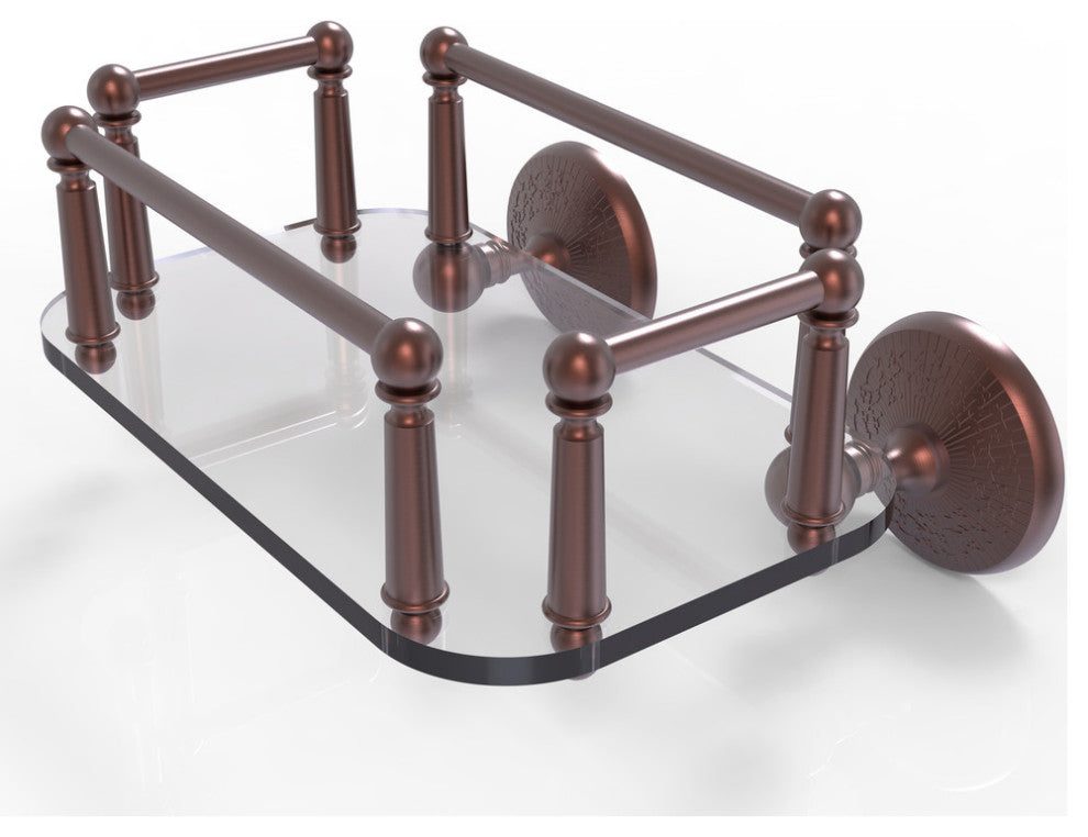 Monte Carlo Wall Mounted Glass Guest Towel Tray, Antique Copper