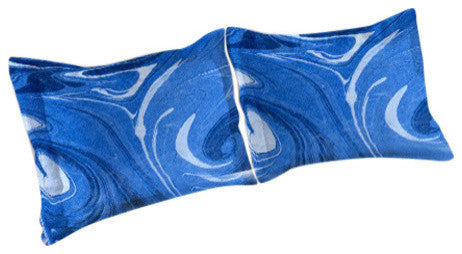 Laural Home Ocean Blue Marble King Duvet Cover