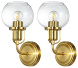Safavieh Huron Wall Sconce Set of 2 Satin Brass/Clear
