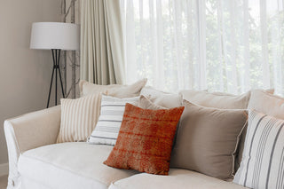 Patina Geometric Print Pillow, Orange/Rust, 26" X 26"