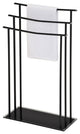 Freeport Triple Free Standing Modern Bathroom Towel Rack Stand, Black Metal