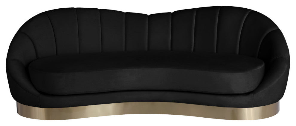 Shelly Velvet Upholstered Sofa, Black