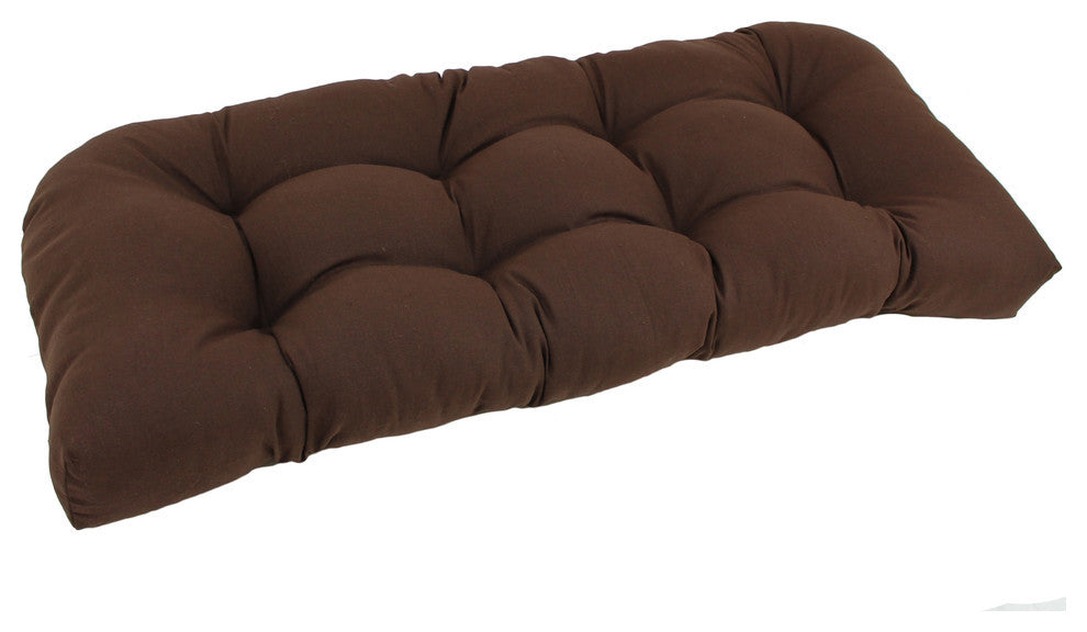 42"x19" U-Shaped Twill Tufted Settee/Bench Cushion, Chocolate
