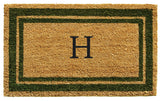 Sage Green Border 18"x30" Monogram Doormat, Letter H