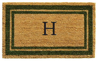 Sage Green Border 18"x30" Monogram Doormat, Letter H