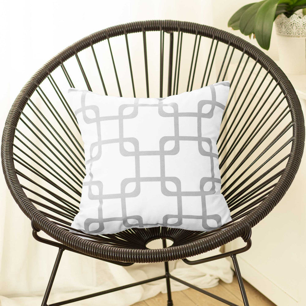Black And  Yellow Zig Zag Decorative Throw Pillow Cover, White, Cloud Gray