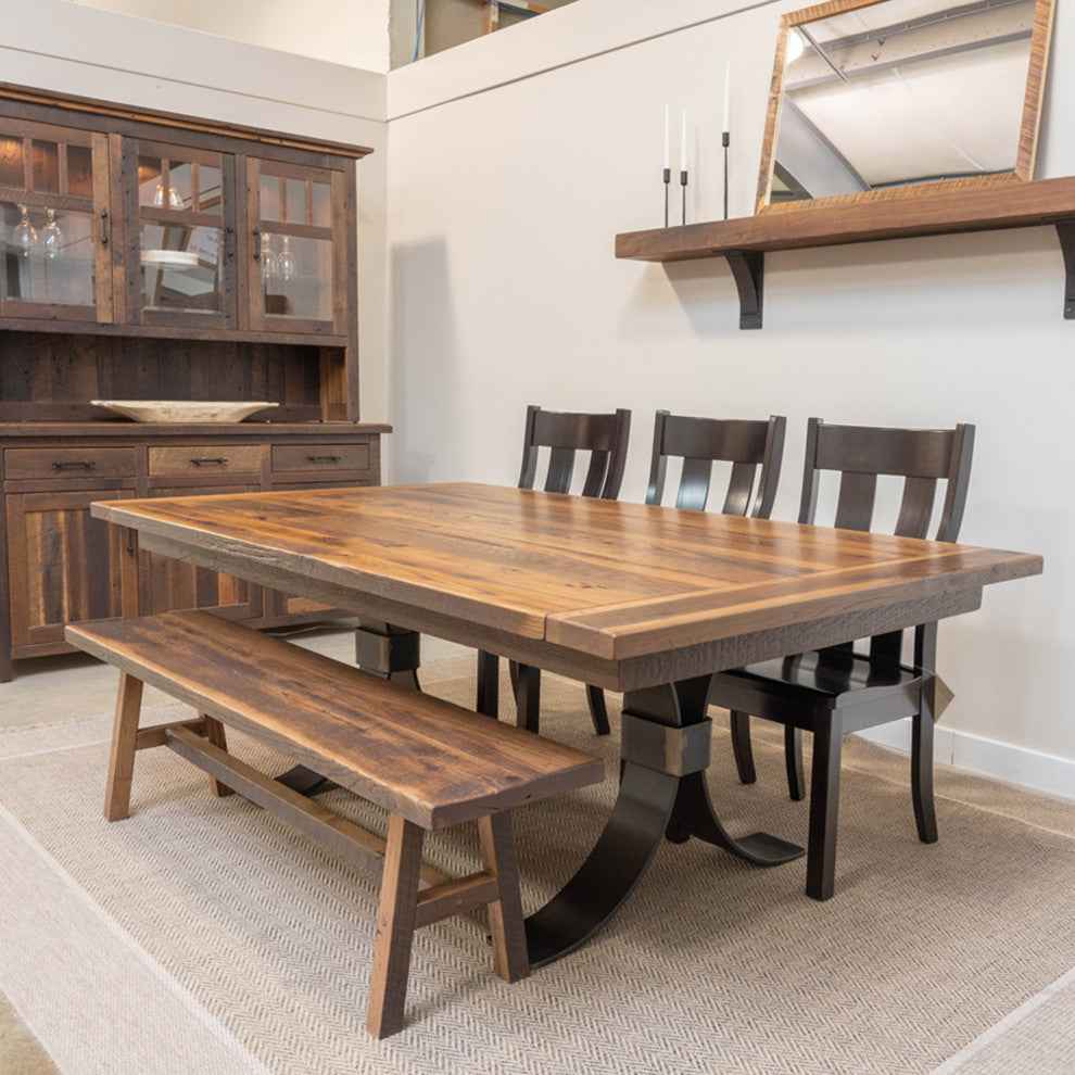 Tabernash Rectangular Barnwood Dining Table, Provincial, 42x72, 2 Breadboard Ex