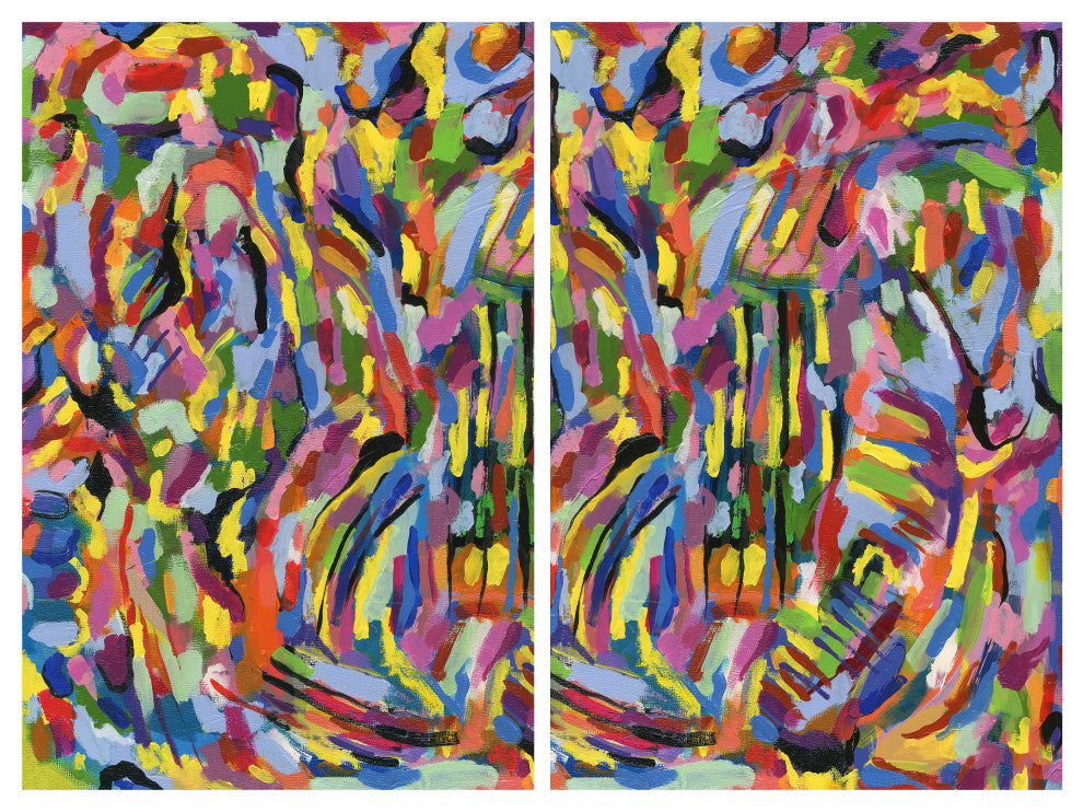 "Rules of the Rainbow" Frameless Floating Tempered Glass Panel Wall Art Set of 2