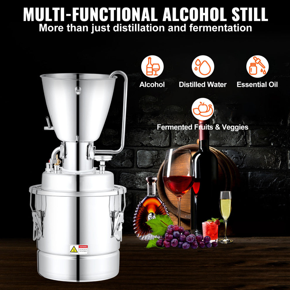 Water Alcohol Distiller 8 Gal/30 L Stainless Steel Still Home Distillery Kit