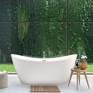 Vansza 67"x32" Flatbottom Freestanding Acrylic Soaking Bathtub