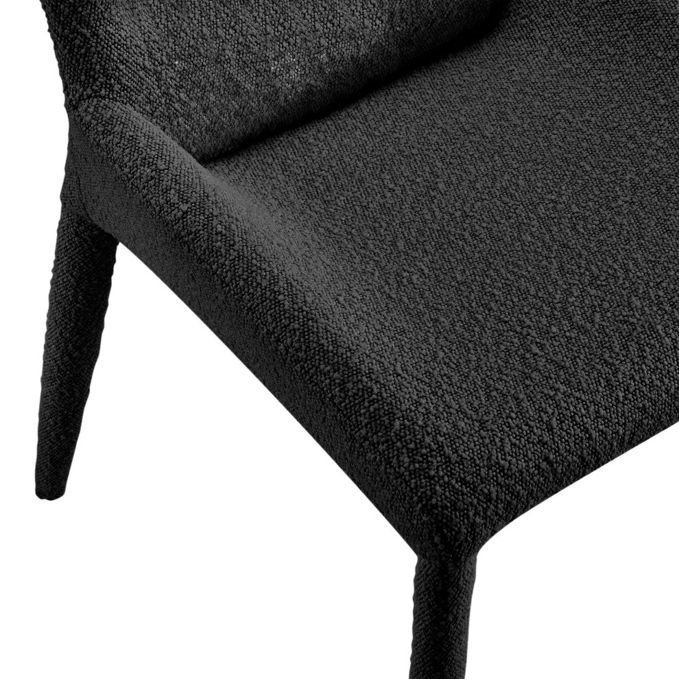 Kelsey Fabric Dining Side Chair, Boucle Black, Set of 2