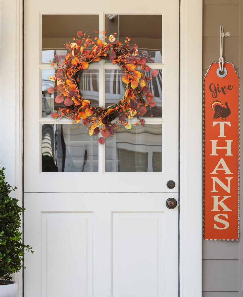 22"D Fall Eucalyptus Berry Wreath